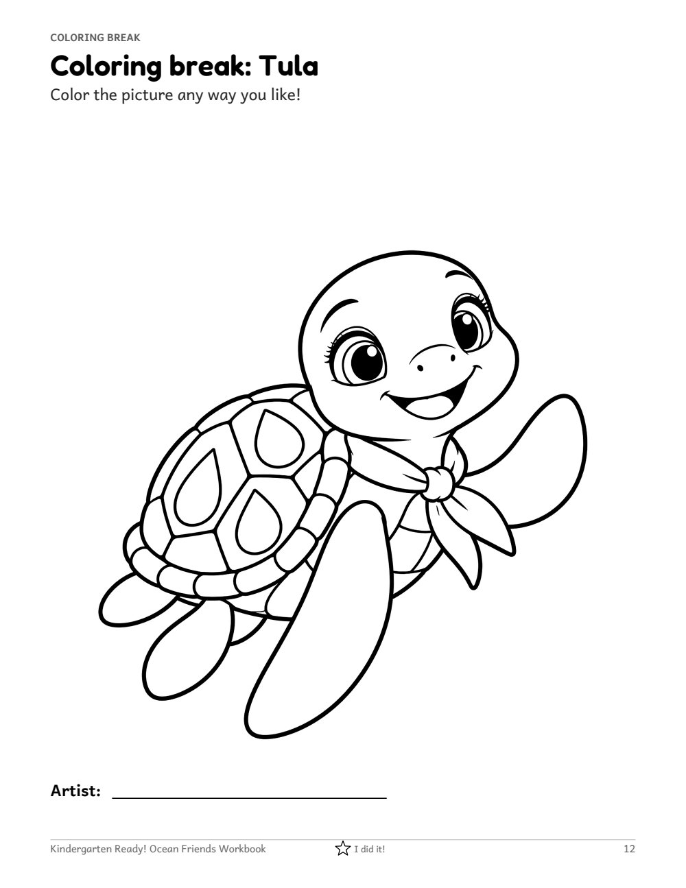 Tula coloring activity from the sample pack