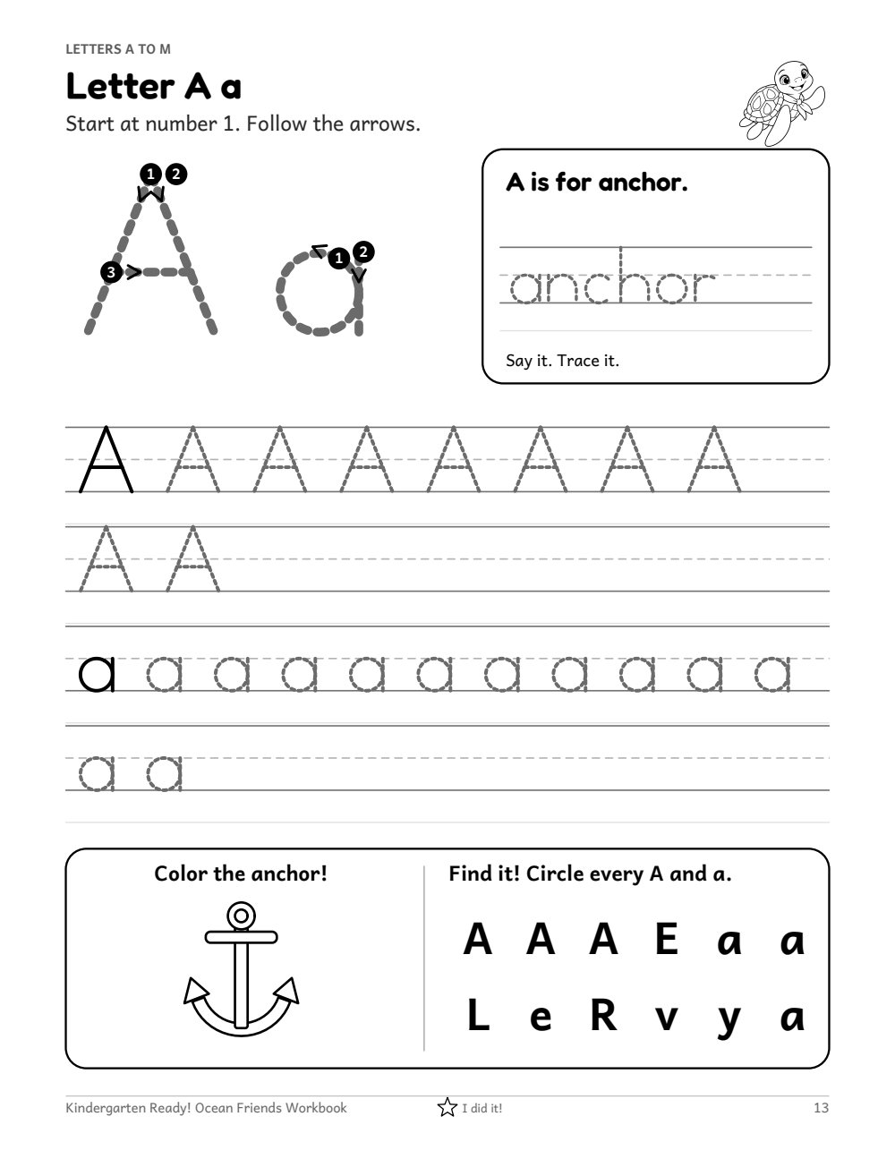 Letter A activity from the sample pack