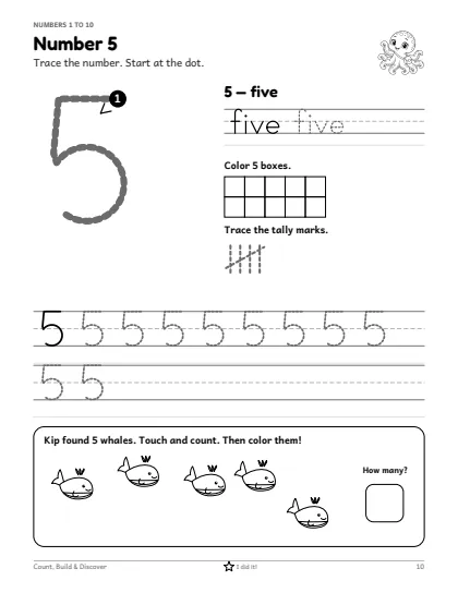 Preview of Number 5 Tracing